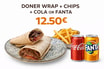 Chicken Doner Wrap Or Mix + Drink 330ml And Chips